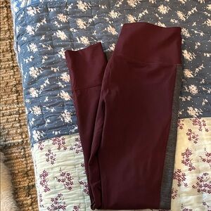 Vuori Maroon and Gray Leggings